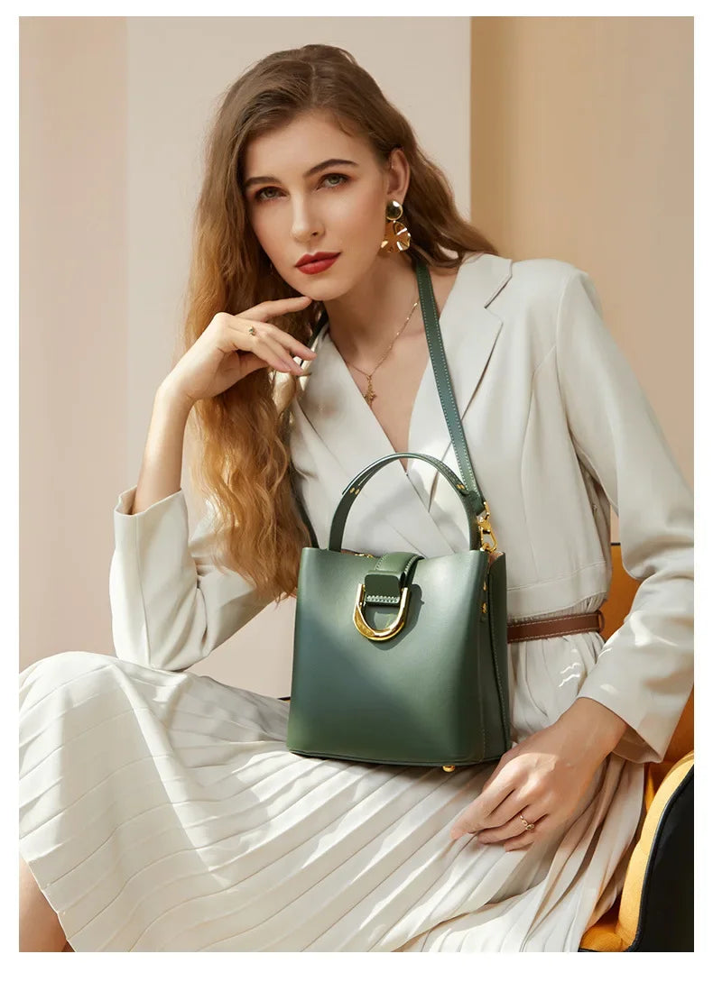 Fashionable Women's Bag, luxurious Handbag, leather Casual Crossbody Bag, High-Quality Shoulder Bag, Bucket Bag