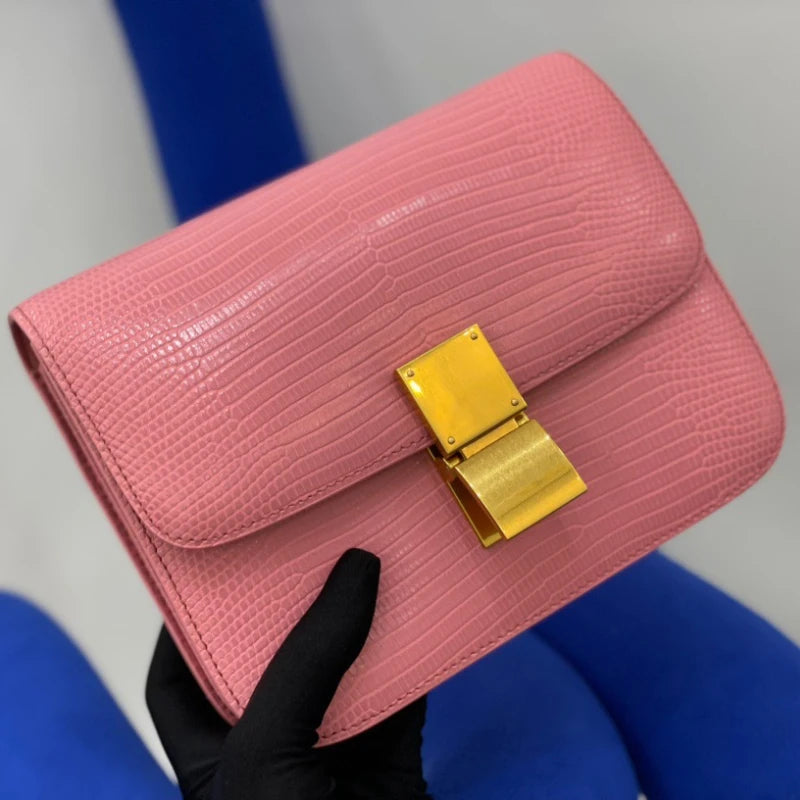 New Fashion Tofu Bag Top Quality Leather Luxury Design Lizard Pattern Classic Crossbody Underarm Shoulder Bag Women's Box Bag