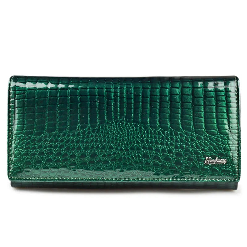 HH New Women Wallets  Luxury Brand Alligator Long Genuine Leather Ladies Clutch Coin Purse Fashion Female Crocodile Cow Moneybag