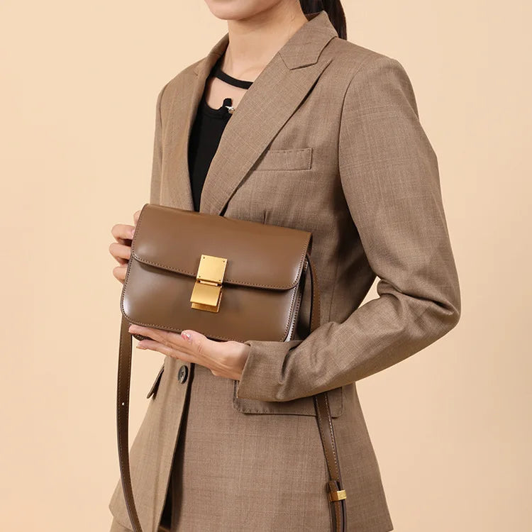 2024 Brand Design Fashion Genuine Leather Tofu Buns Bags Luxury High Quality Single Shoulder Messenger Women's Bag