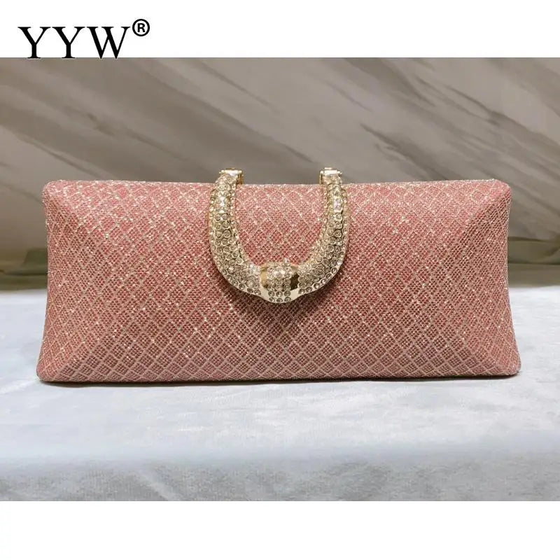 YYW Evening Bags For Women Fashion Gold Luxury Clutches And Purse Chain Shoulder Bags Handbags Banquet Glitter Clutch Sac A Main