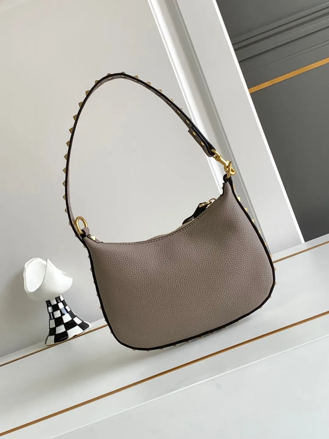 Handbags for Women 2024 Gold Luxury Designer Stud Hobo Bags Shape Rivet Soft Evenlope Bag Small Shoulder Silver Evening Clutch