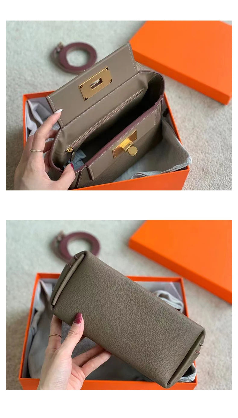 2024 High qulity tote bag square bag geniune leather kelli wing tote women handbags luxury designer shoulder crossbody bag mini