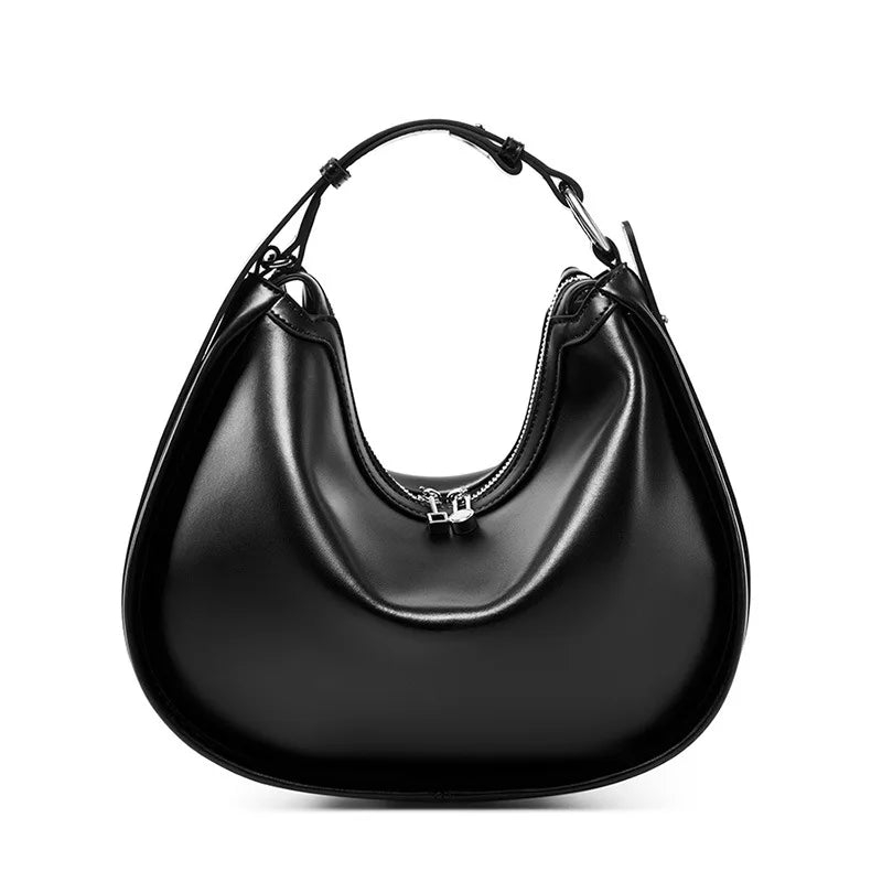 Luxury Designer Handbags Women High Quality real leather 2024 Crescent Half Moon Shoulder Bag New Cowhide Tote Bag lady handbag