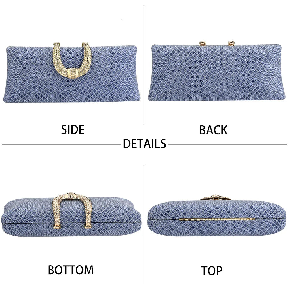 YYW Evening Bags For Women Fashion Gold Luxury Clutches And Purse Chain Shoulder Bags Handbags Banquet Glitter Clutch Sac A Main