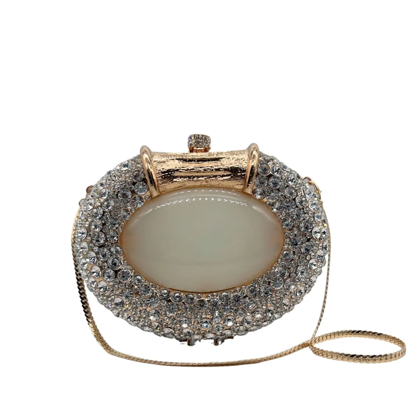 Large Stone Hard Metal Evening Clutch Bag Crystal Women Bags Luxury Designer Fashion  Party Banquet Clutch Purse Diamond Handbag