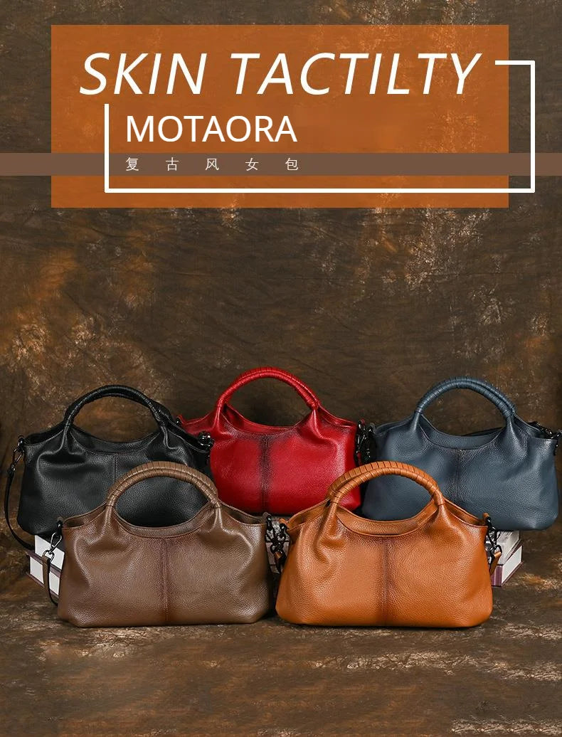 MOTAORA Large Capacity Women's Genuine Leather Handbag Casual Woman Tote Bag Soft Designer Luxury Solid Ladies Handbags 2024 New