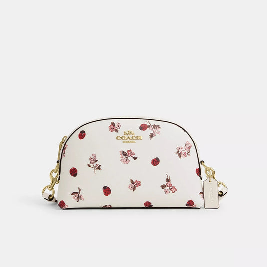 Madi Crossbody Bag With Ladybug Floral Print In Signature Canvas Leather Shoulder Bag