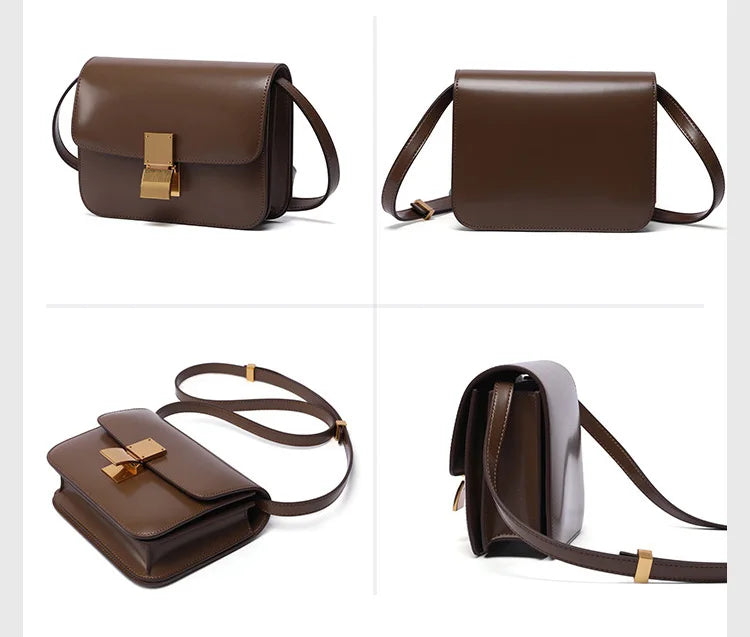 2024 Brand Design Fashion Genuine Leather Tofu Buns Bags Luxury High Quality Single Shoulder Messenger Women's Bag