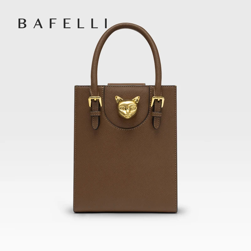 BAFELLI 2024 NEW WOMEN'S HANDBAG CAT LUXURY BRAND DESIGNER ORIGINAL STYLE TRENDING SHOULDER CASUAL BAGS MINI TOTE CROSSBODY