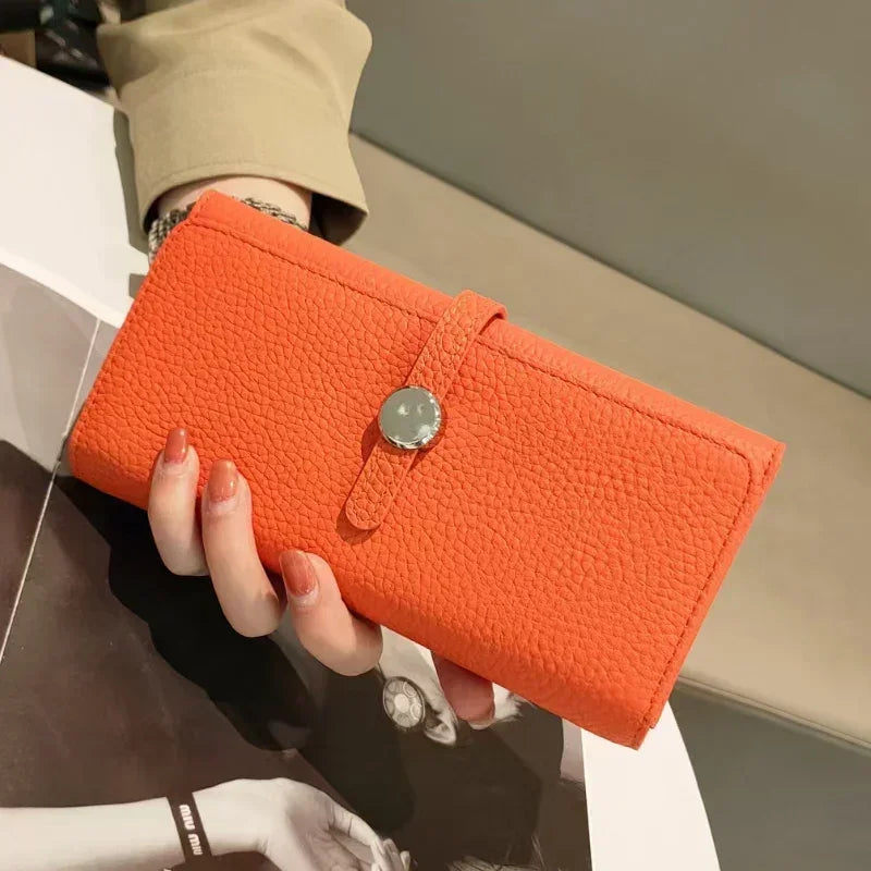 LOERSS Genuine Leather Wallet Women's Long Clutch Luxury Purses Fashion Ladies Zipper Pocket Coin Card Holder 2023 New Wallet