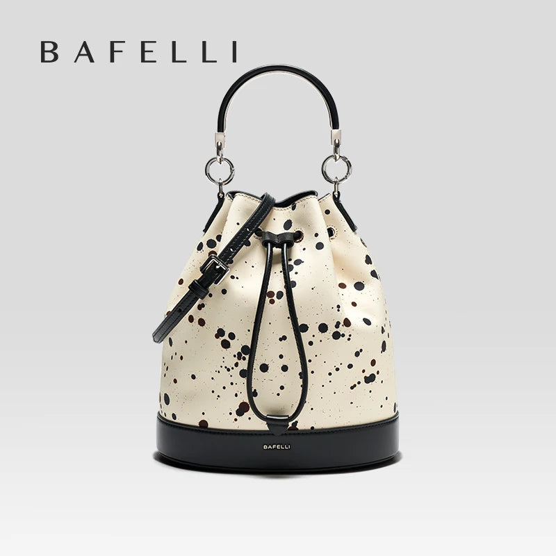 BAFELLI 2023 WOMEN'S NEW HANDBAG LUXURY BRAND SPRING SUMER DESIGNER STYLE STRING LEATHER BUCKET BAGS ORIGINAL TREND PURSE