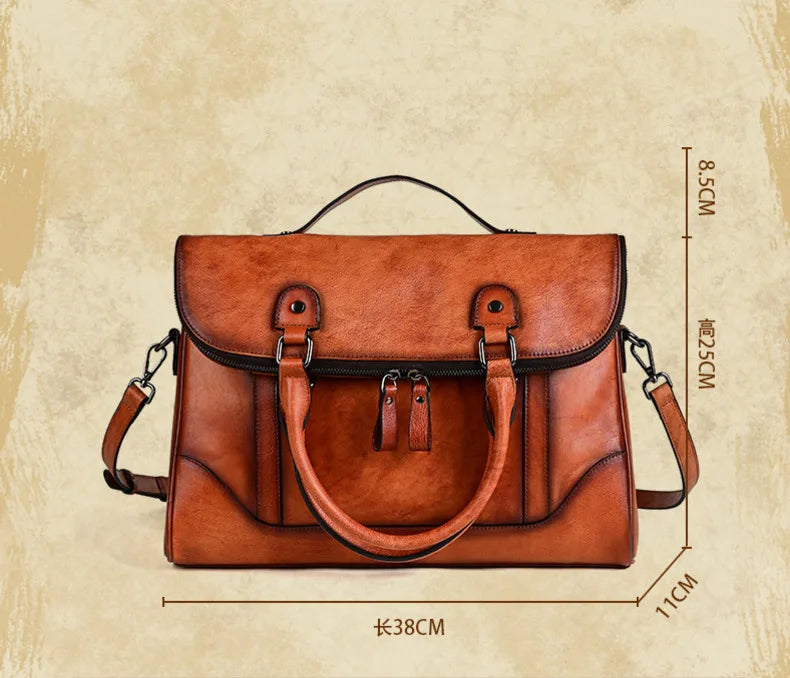 MOTAORA Large Vintage Women Crossbody Bag For Ladies Handbag Genuine Leather Computer Bags 2024 New Designer Luxury Book Bag