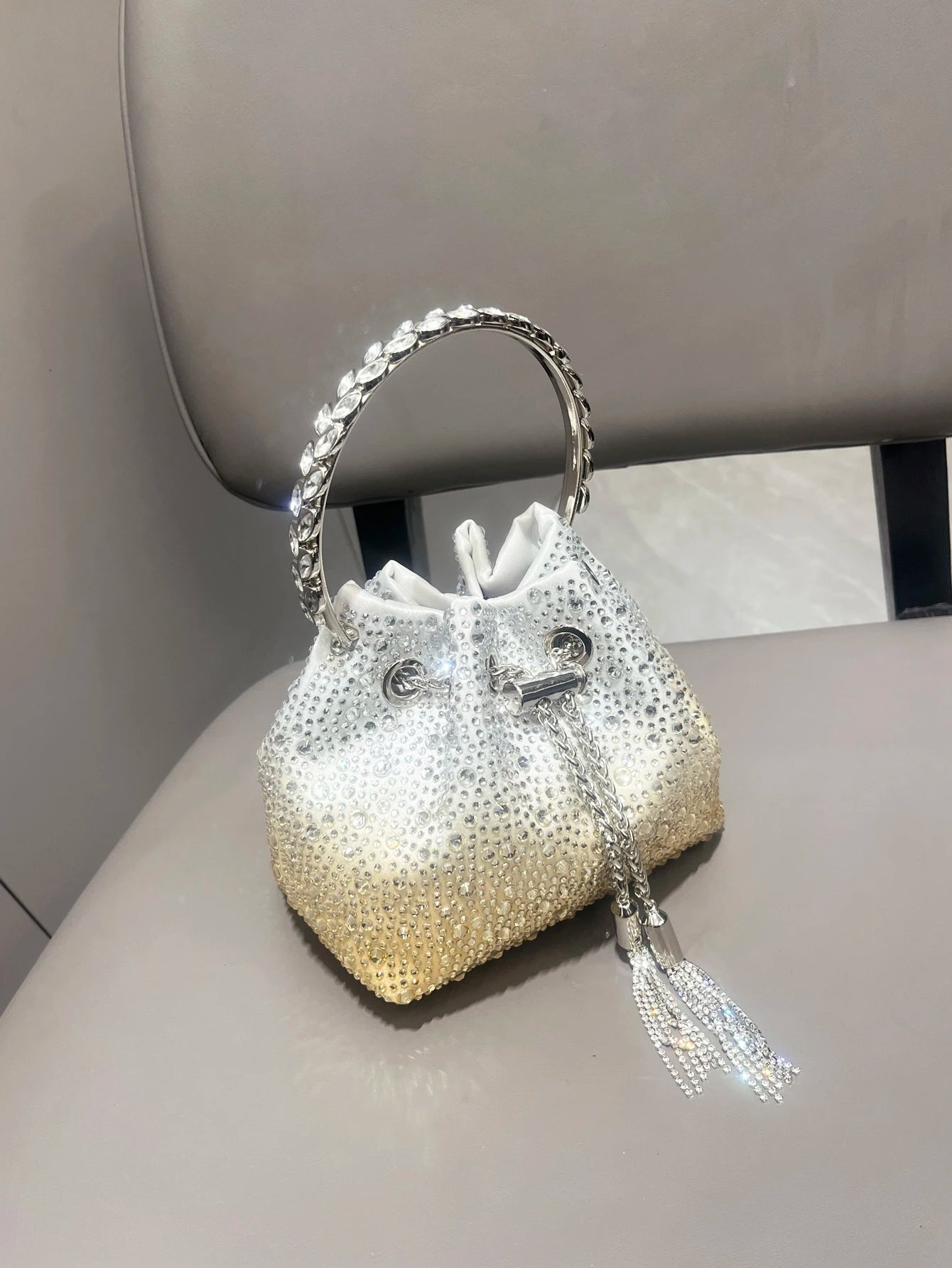 Handle Rhinestones Evening clutch Bag Purses and handbag luxury Designer shoulder bag Shiny Crystal Clutch purse bucket bag