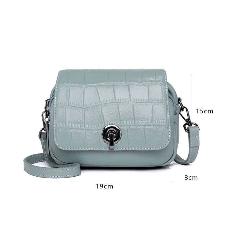 Genuine Leather Flap Small Shoulder Crossbody Bag for Woman Messenger Bags for Ladies Luxury  Handbag Sac Femme