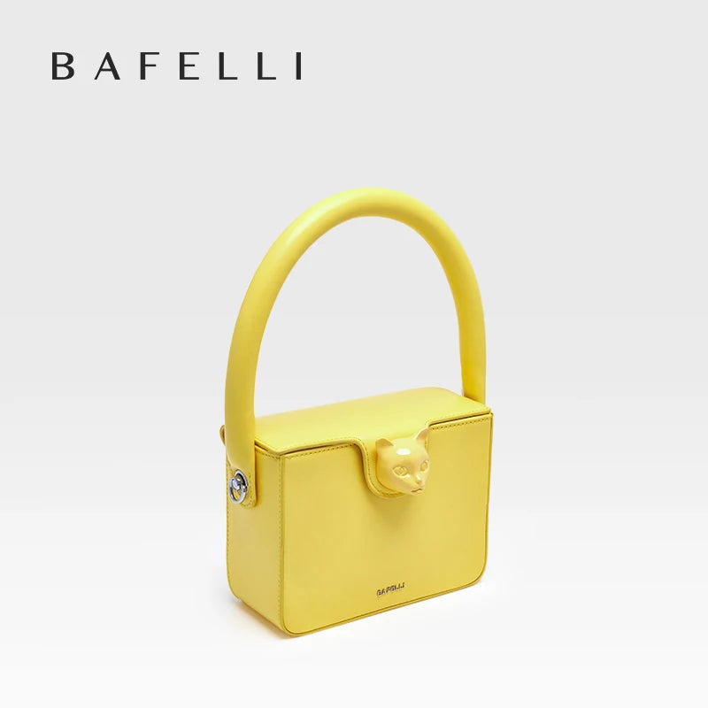 BAFELLI 2023 BAGS FOR WOMEN'S HANDBAG FASHION TREND BOXY LUXURY DESIGNER BRAND GENUINE LEATHER ORIGINAL FLAP PURSE EVENING CAT