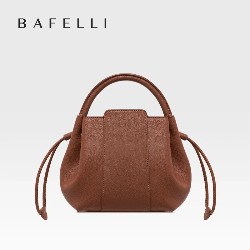 BAFELLI 2024 WOMEN'S HANDBAG BUCKET BAG FASHION LEATHER STYLISH SHOULDER LUXURY BRAND FEMALE DESIGNER PURSE CLASSIC