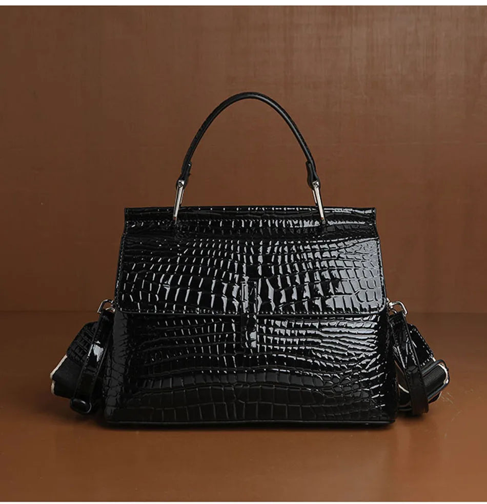 Crocodile Pattern Genuine leather Women's Bag 2024 New Versatile Crossbody Bag Shoulder Bag luxury Handbag Fashion Bag