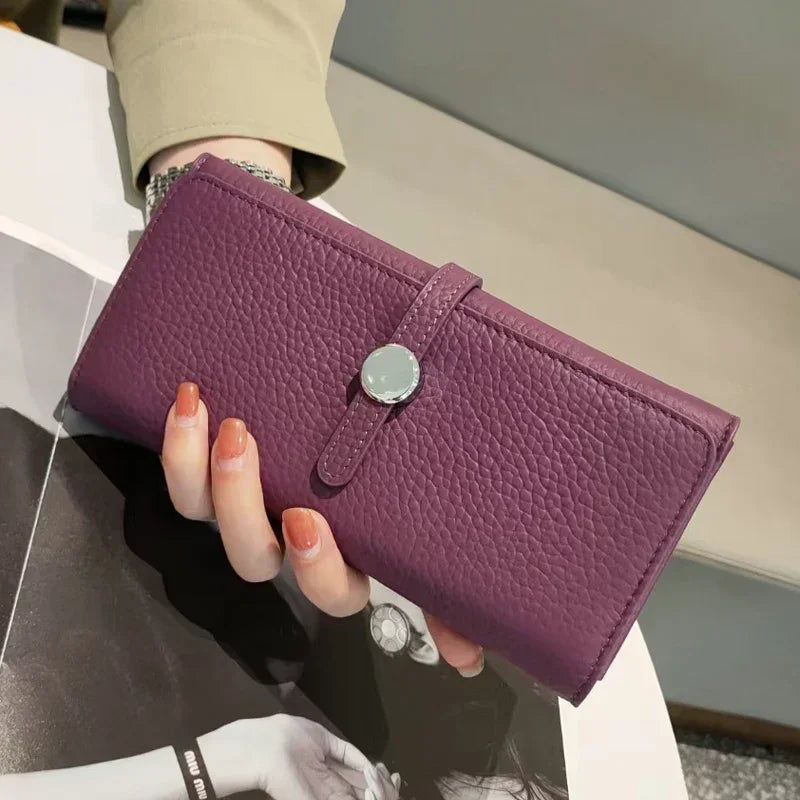 LOERSS Genuine Leather Wallet Women's Long Clutch Luxury Purses Fashion Ladies Zipper Pocket Coin Card Holder 2023 New Wallet