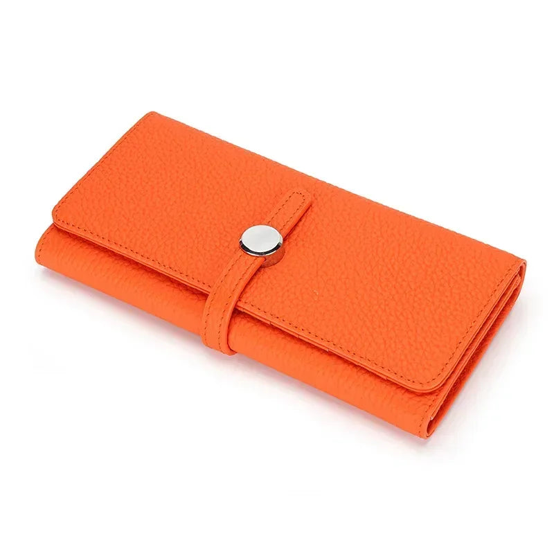 LOERSS Genuine Leather Wallet Women's Long Clutch Luxury Purses Fashion Ladies Zipper Pocket Coin Card Holder 2023 New Wallet