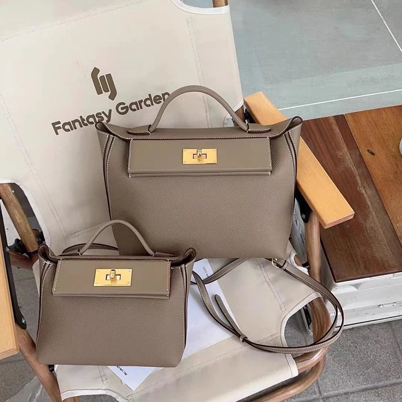 2024 High qulity tote bag square bag geniune leather kelli wing tote women handbags luxury designer shoulder crossbody bag mini