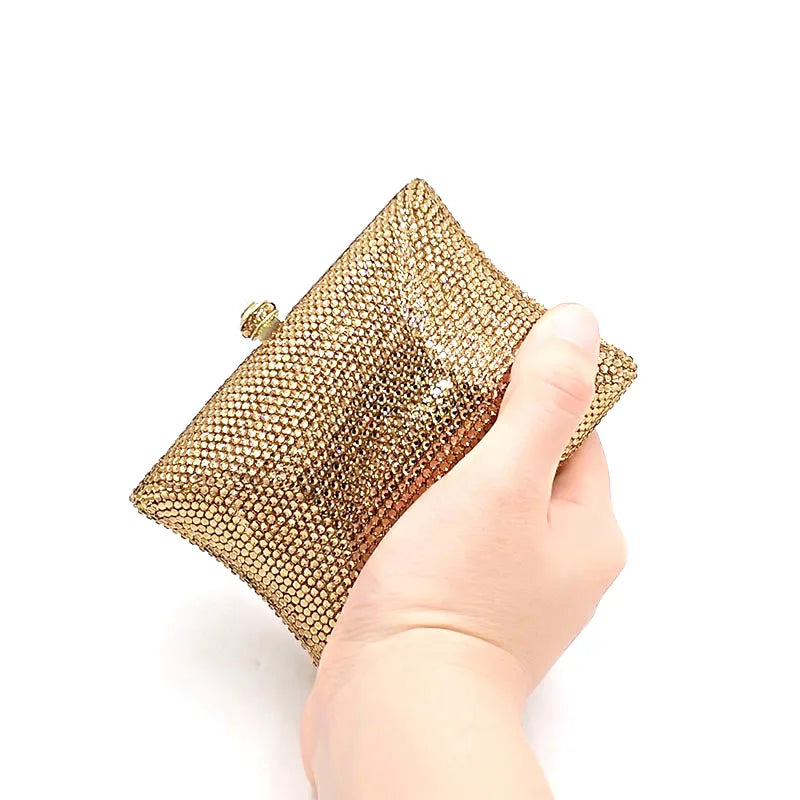 SMALL Classical Bridal wedding party purses women evening party luxury diamonds full crystal clutches elegant purses