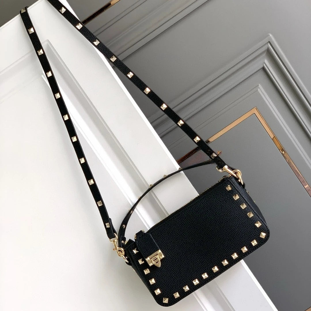 2024 Rivet Decoration Women Shoulder Bag Luxury Designer Classic Flap High Quality Real Leather Square Women Crossbody Bags New