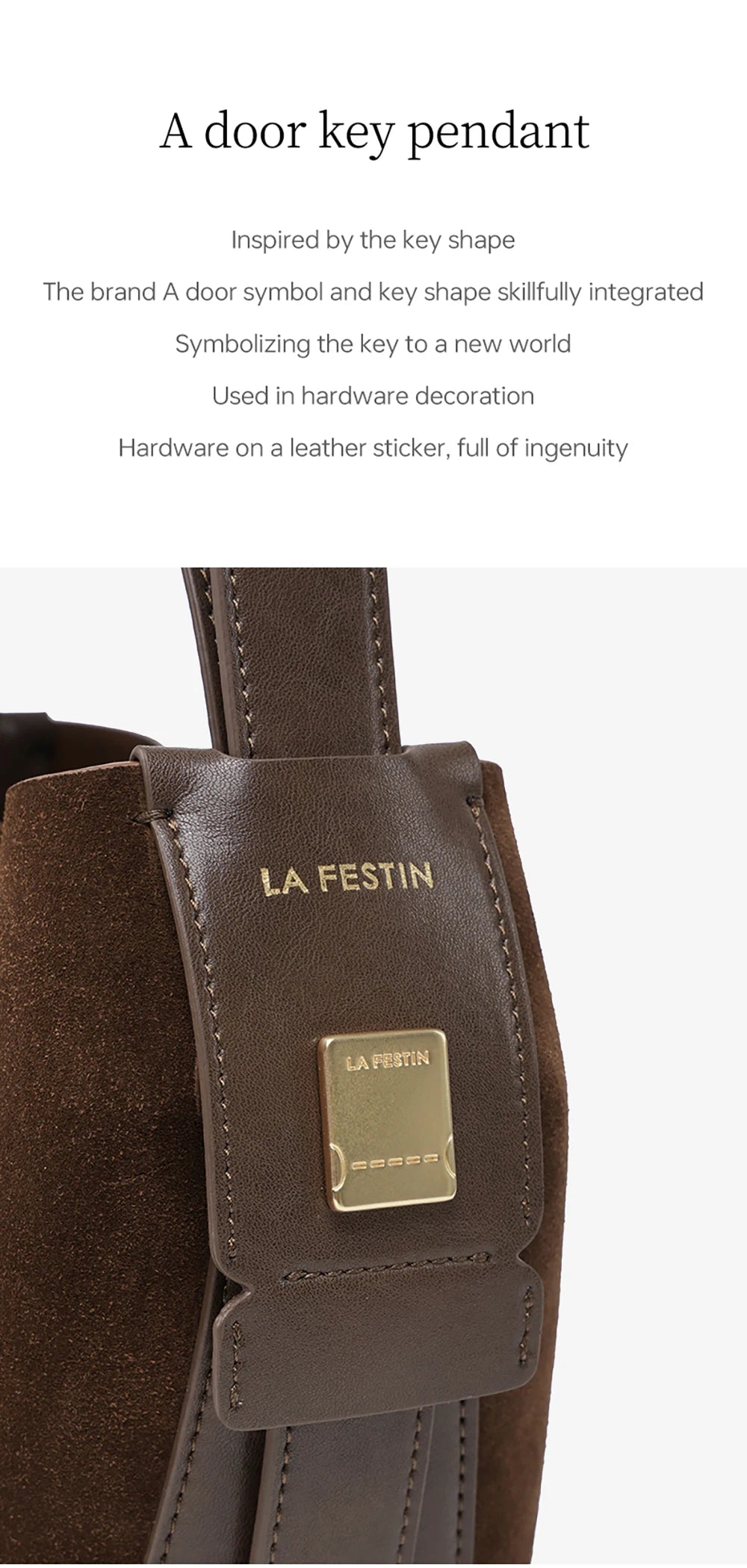 LA FESTIN Original 2024 New Handbags Women Suede Leather Bag Luxury Brand Bucket Bag Fashion Shoulder Bag Crossboby Bag