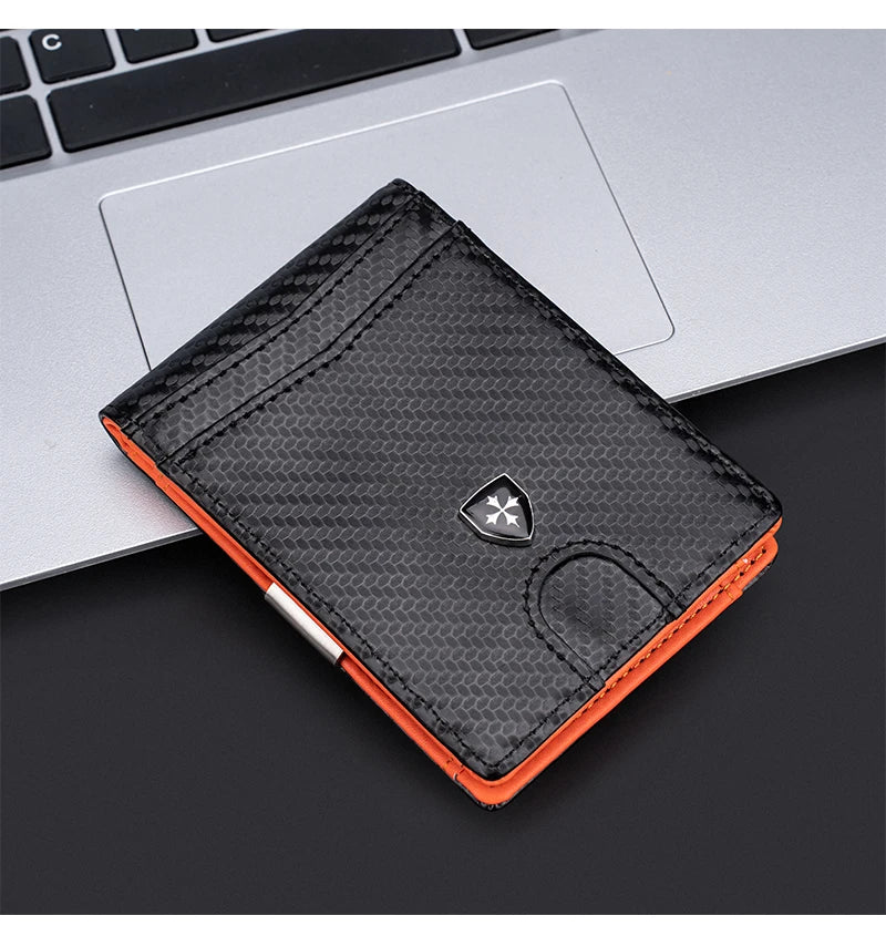 New RFID Mini Short Men Wallets Free Name Customized Card Holders Male Purses Luxury Photo Holder Small Men's Card Wallet