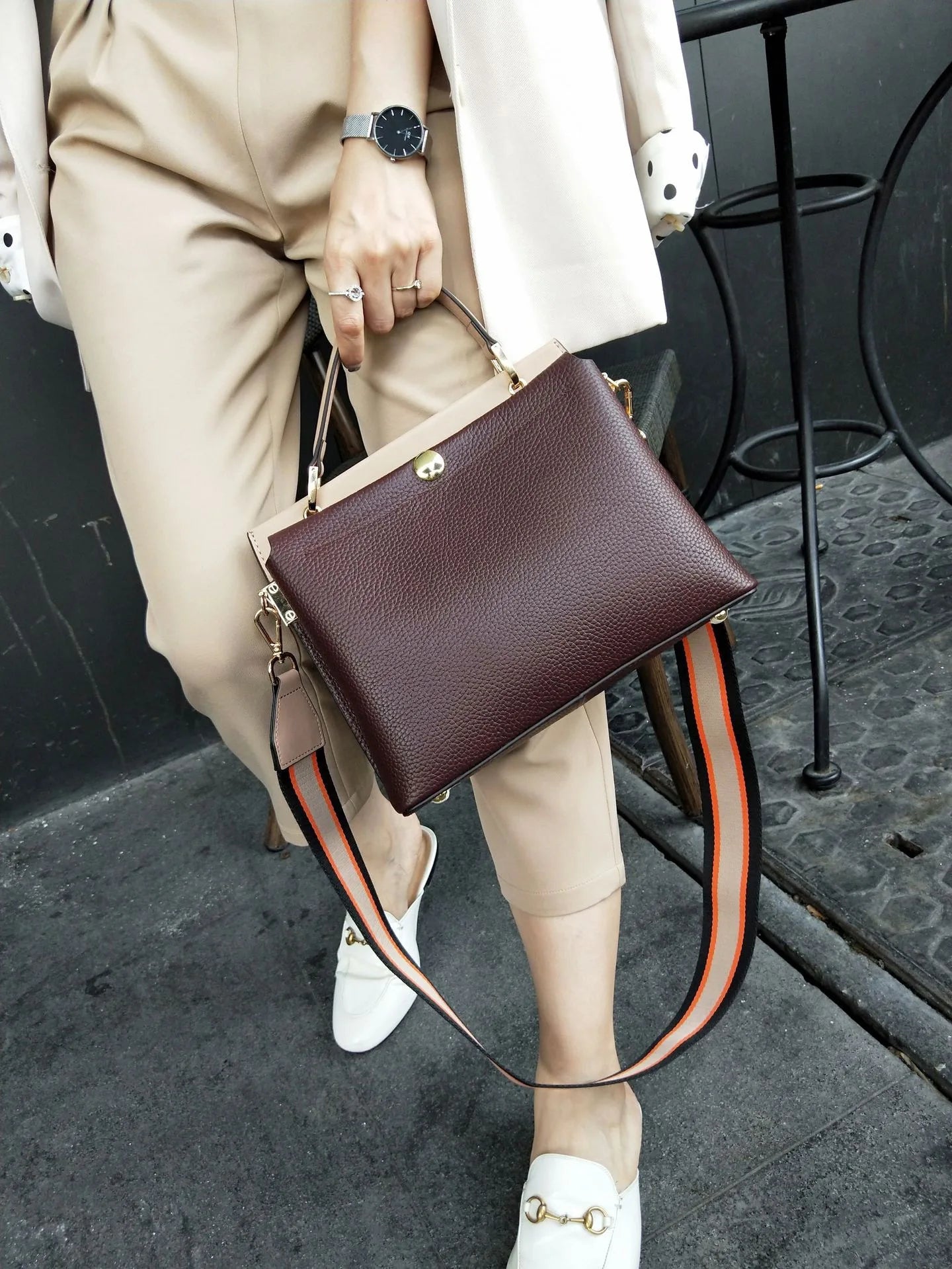 2023 Luxury Brand Design Women's Handbag 100% Genuine Leather Tote Bag All-match Real Skin Cross Body Bag Classic Satchel Purse