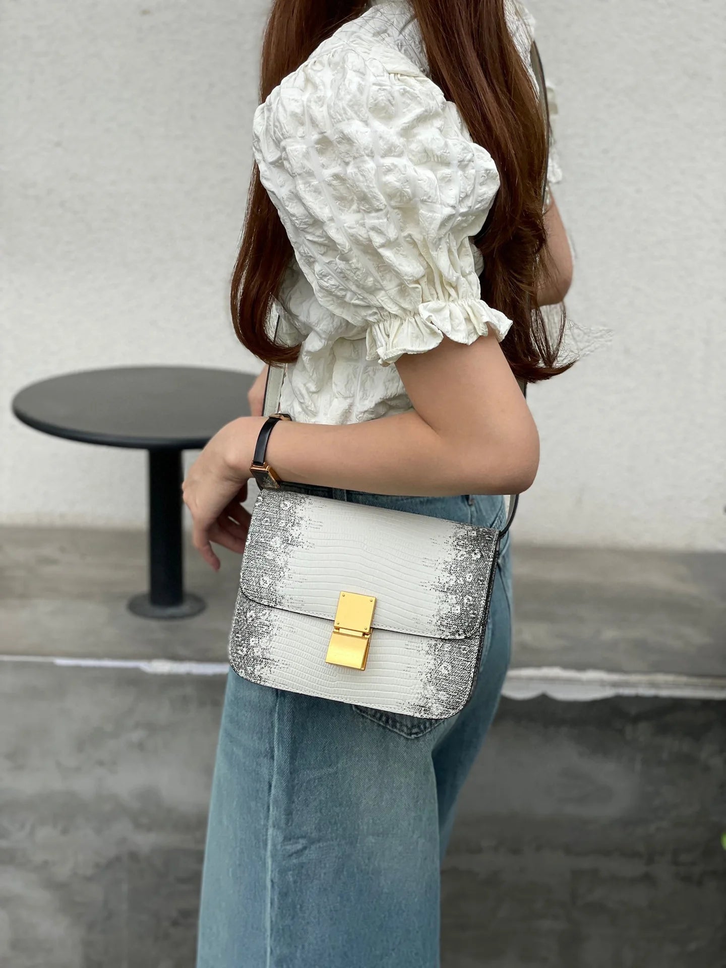 New Fashion Tofu Bag Top Quality Leather Luxury Design Lizard Pattern Classic Crossbody Underarm Shoulder Bag Women's Box Bag