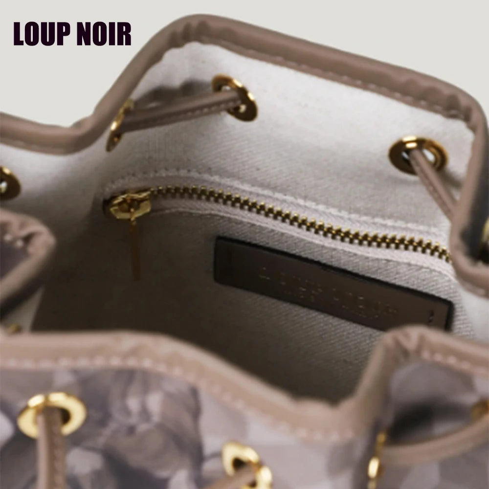 Original LOUP NOIR Luxury brands tote bags Women men bag Highest quality Almond Mini Bucket Bag Makeup tote Leather bags