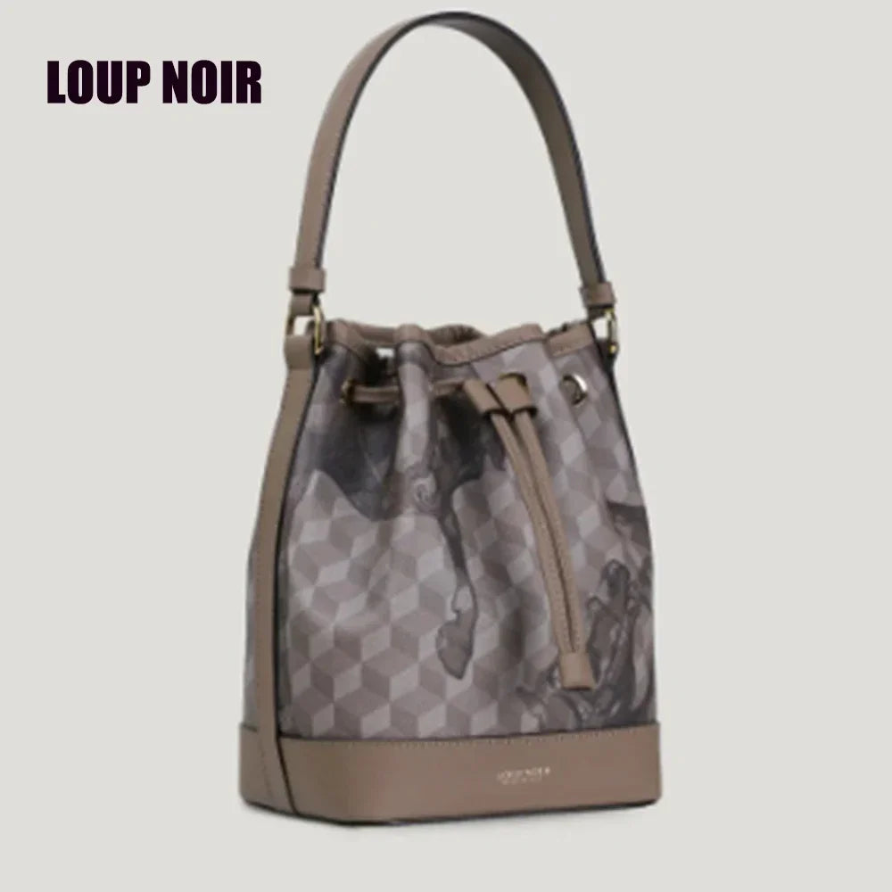 Original LOUP NOIR Luxury brands tote bags Women men bag Highest quality Almond Mini Bucket Bag Makeup tote Leather bags