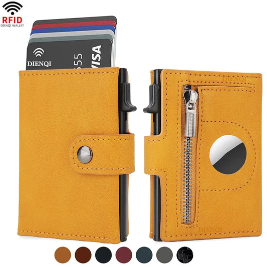 Rfid Credit Card Holder Men Wallets Luxury Slim Wallets for Airtag Air Tag Tracker Minimalist Purse Fathers Day Presents Choice