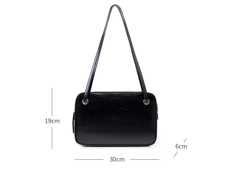 Luxury Messenger Bag Women Leather Bags Roomy Simple Style Lady Genuine Leather Handbag Shoulder Satchel Tote Black 2023 New