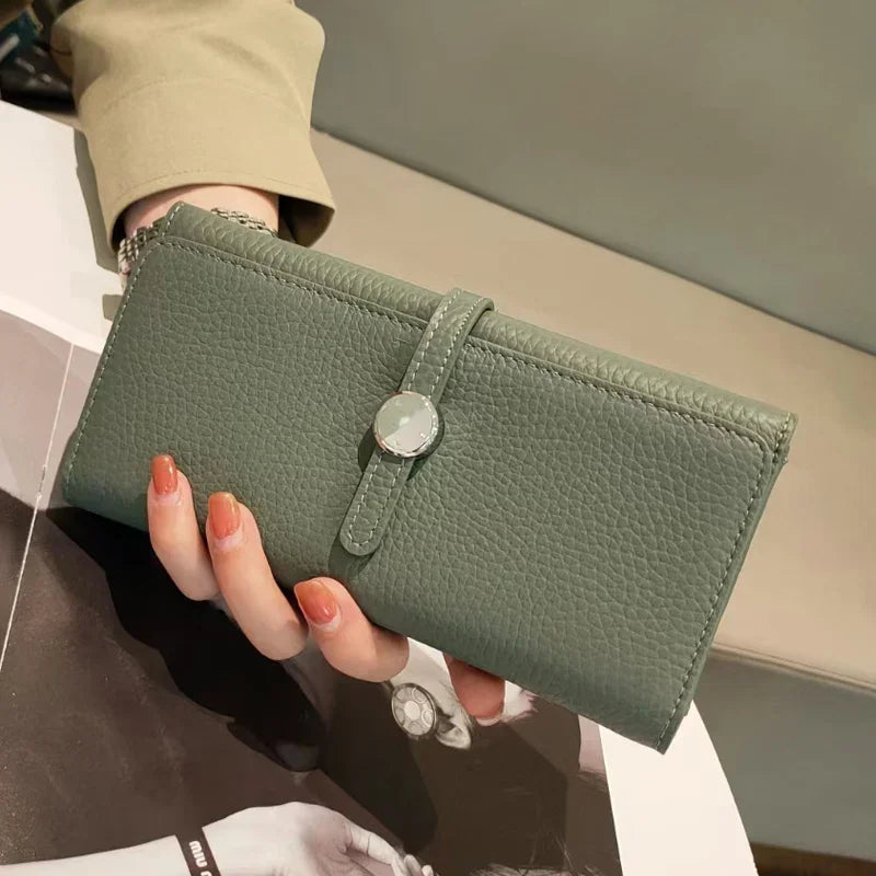 LOERSS Genuine Leather Wallet Women's Long Clutch Luxury Purses Fashion Ladies Zipper Pocket Coin Card Holder 2023 New Wallet