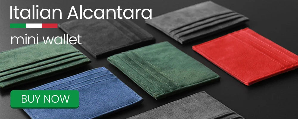 YMW ALCANTARA Wallet Women & Man Card Holder Bag Luxury Artificial Leather Slim Cards Small Thin Card Package