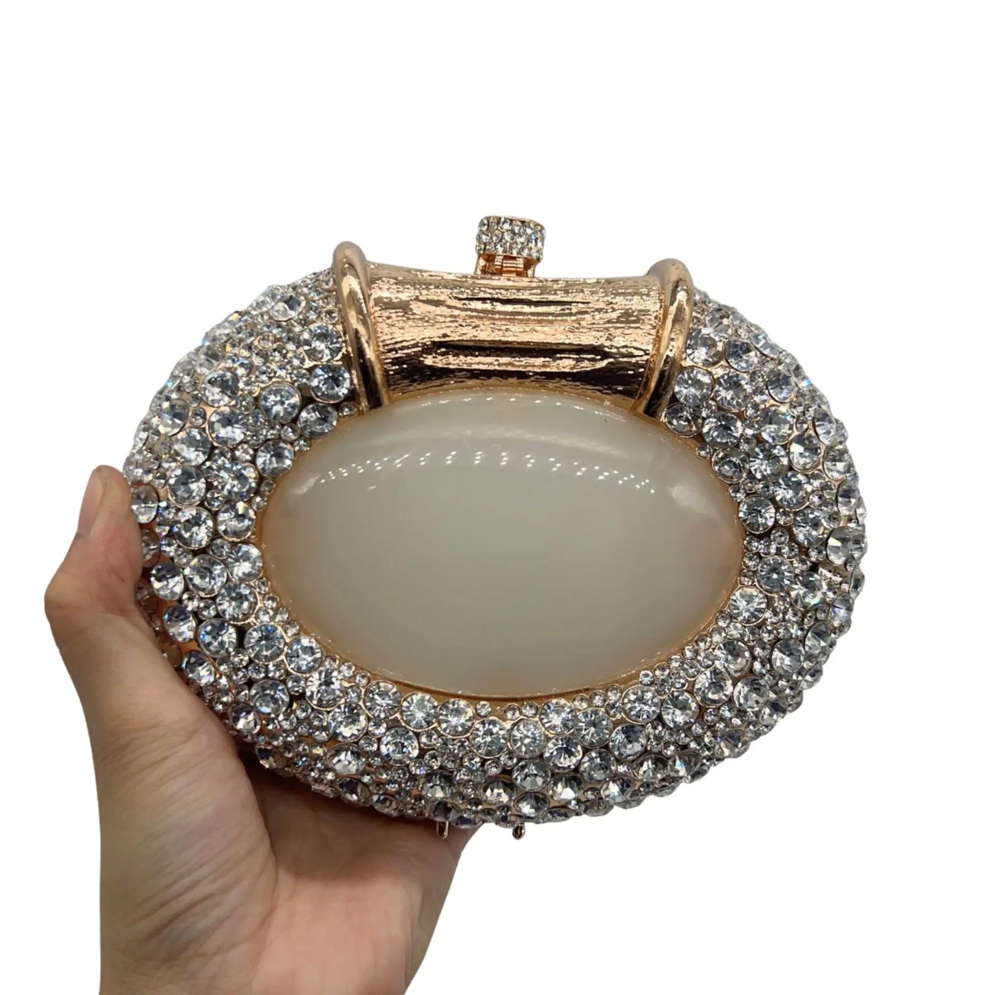 Large Stone Hard Metal Evening Clutch Bag Crystal Women Bags Luxury Designer Fashion  Party Banquet Clutch Purse Diamond Handbag