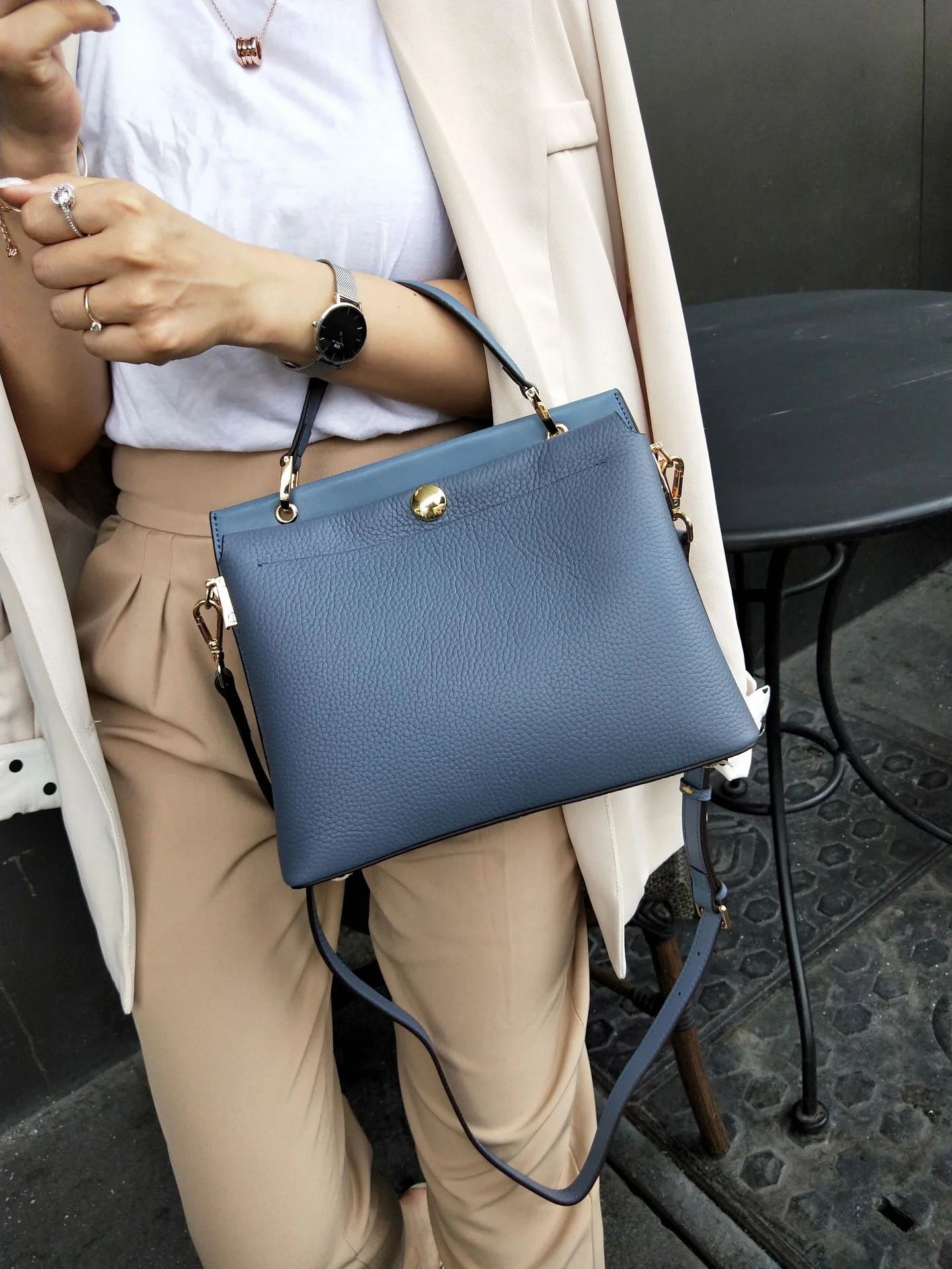 2023 Luxury Brand Design Women's Handbag 100% Genuine Leather Tote Bag All-match Real Skin Cross Body Bag Classic Satchel Purse