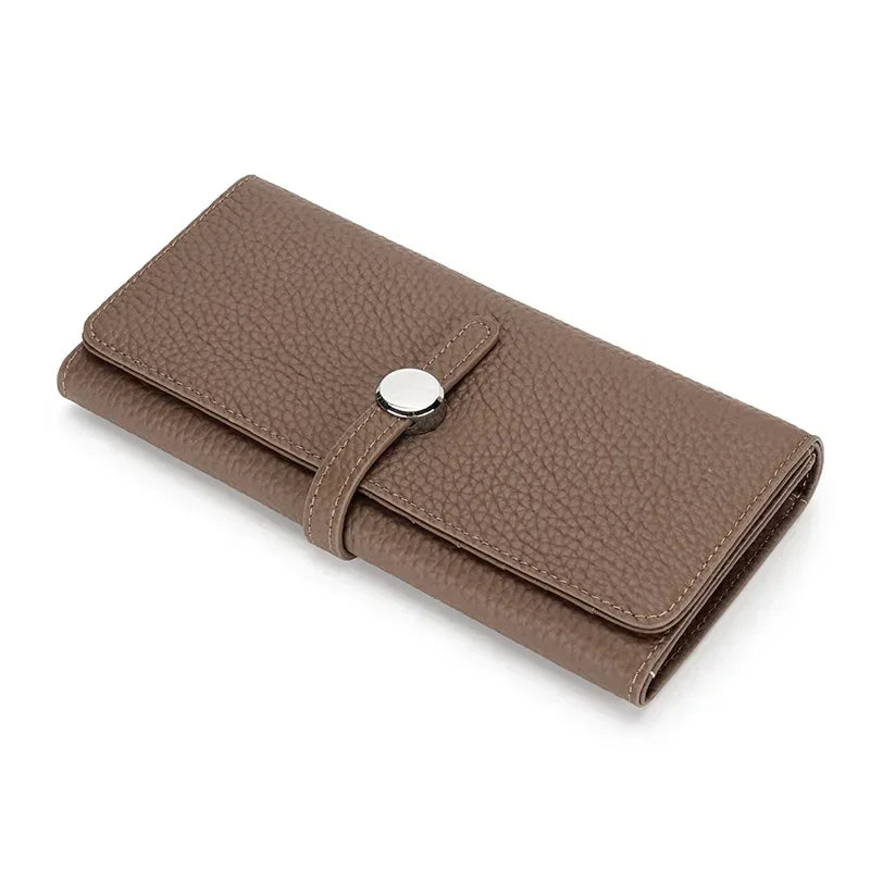 LOERSS Genuine Leather Wallet Women's Long Clutch Luxury Purses Fashion Ladies Zipper Pocket Coin Card Holder 2023 New Wallet