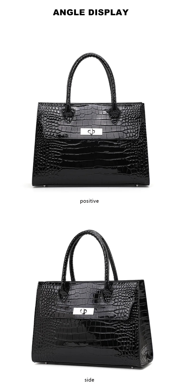 Aidrani  Fashionable crocodile patterned handbag, made of cowhide material, large capacity high luxury women's bag