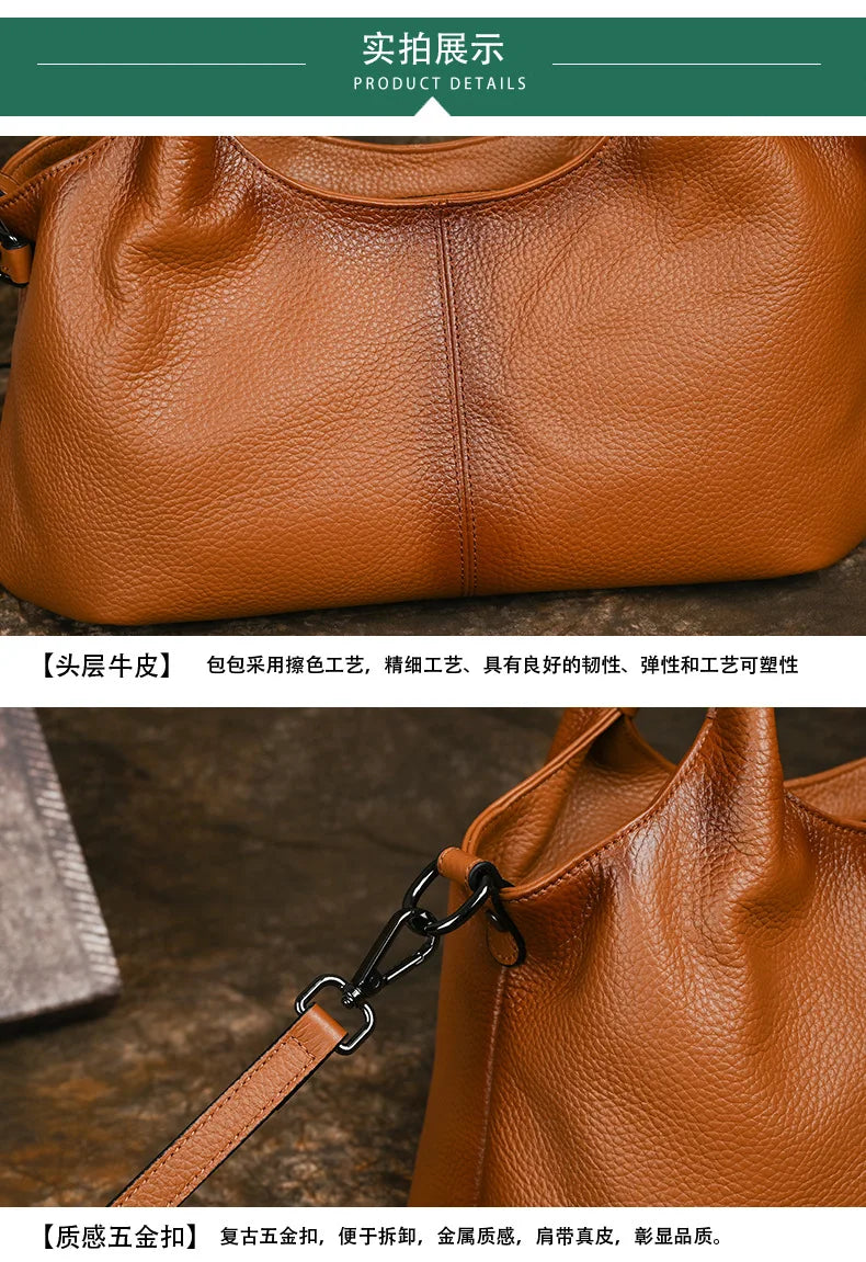 MOTAORA Large Capacity Women's Genuine Leather Handbag Casual Woman Tote Bag Soft Designer Luxury Solid Ladies Handbags 2024 New