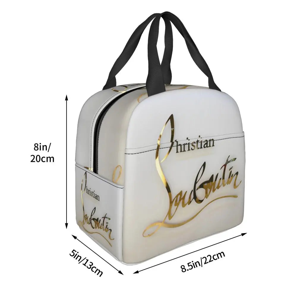 Christians High Heels Louboutins Insulated Lunch Bags Thermal Bag Meal Container Lady Beauty Large Tote Lunch Box Bento Pouch