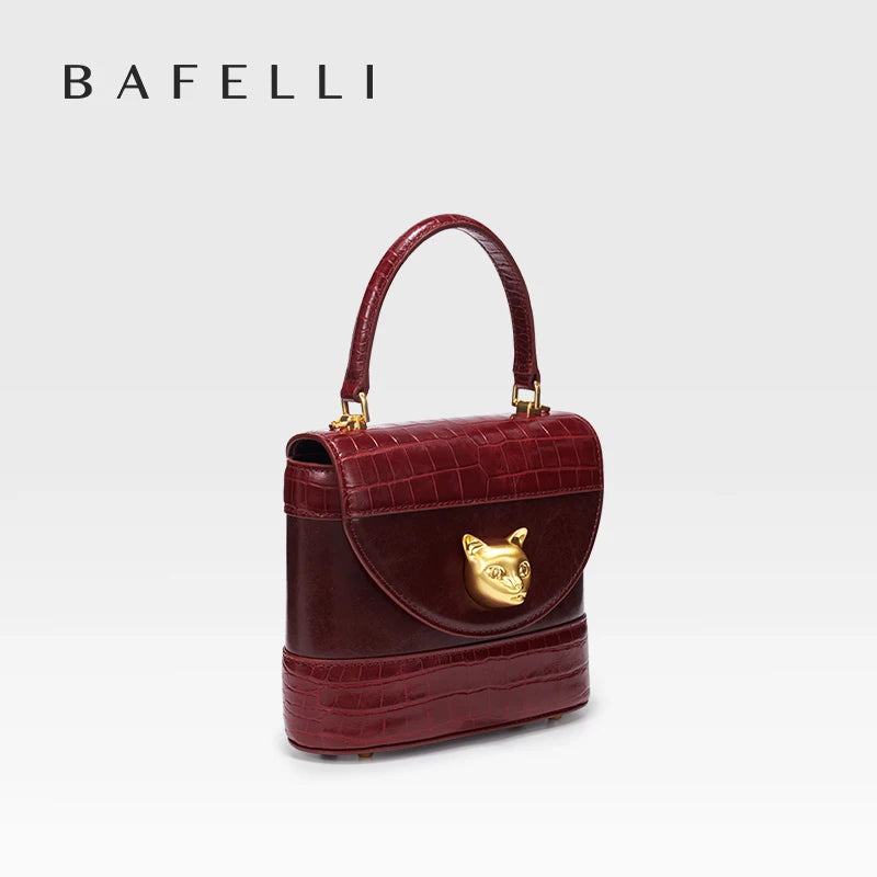 BAFELLI HANDBAG 2024 WOMEN'S NEW LEATHER PURSE EVENING DESIGNER BUCKET CAT LUXURY BRAND FASHION BUSINESS CASUAL BAGS