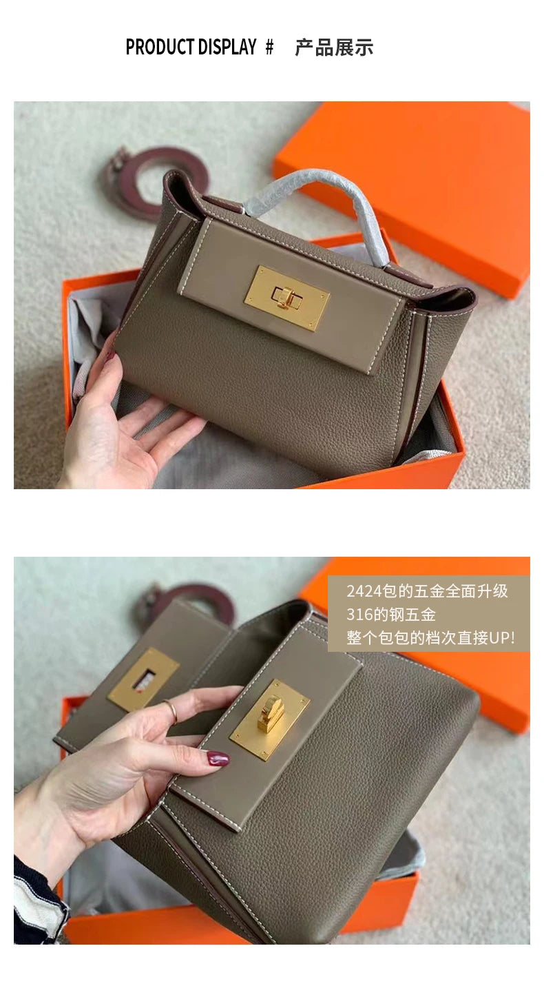 2024 High qulity tote bag square bag geniune leather kelli wing tote women handbags luxury designer shoulder crossbody bag mini