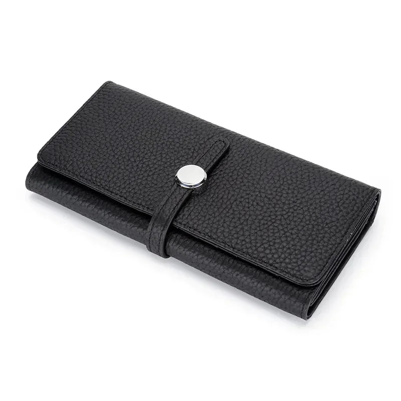 LOERSS Genuine Leather Wallet Women's Long Clutch Luxury Purses Fashion Ladies Zipper Pocket Coin Card Holder 2023 New Wallet