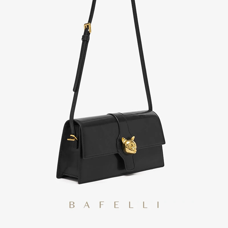 BAFELLI 2023 NEW WOMEN'S LUXURY BAGS NAMELESS CAT SERIES BRAND FASHION HANDBAG LEATHER CLUTCH STYLISH EVENING CASUAL PURSE