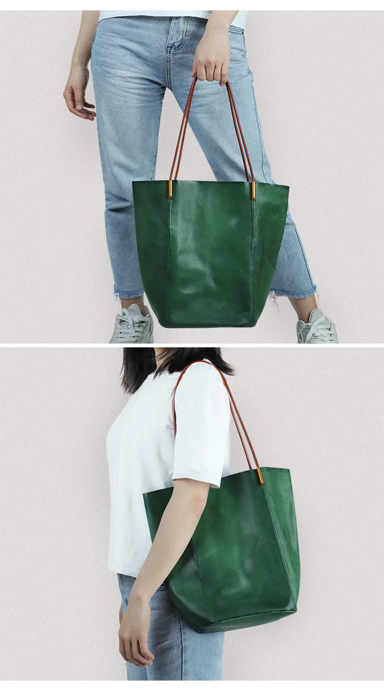 GOSLOON-198 Luxury Genuine Leather Women Shoulder Bags Large Capacity Female Totes Bag Original Leather Lady Handbag Casual