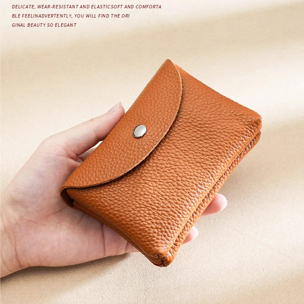 Genuine Leather Luxury Coin Purse Custom Name Woman Man Business Zipper Card Wallet Engrave Initials Card Holder Wedding Gift