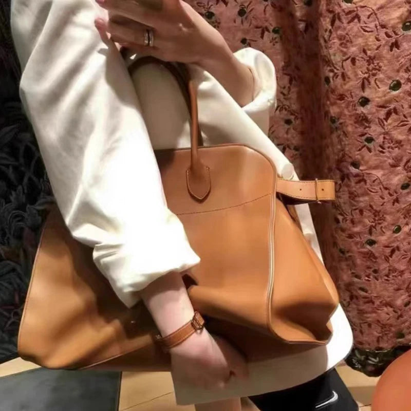 Genuine Leather Tote Bags For Women Luxury Designer Handbags And Purses 2024 New In First Layer Cowhide Large Capacity Shoulder